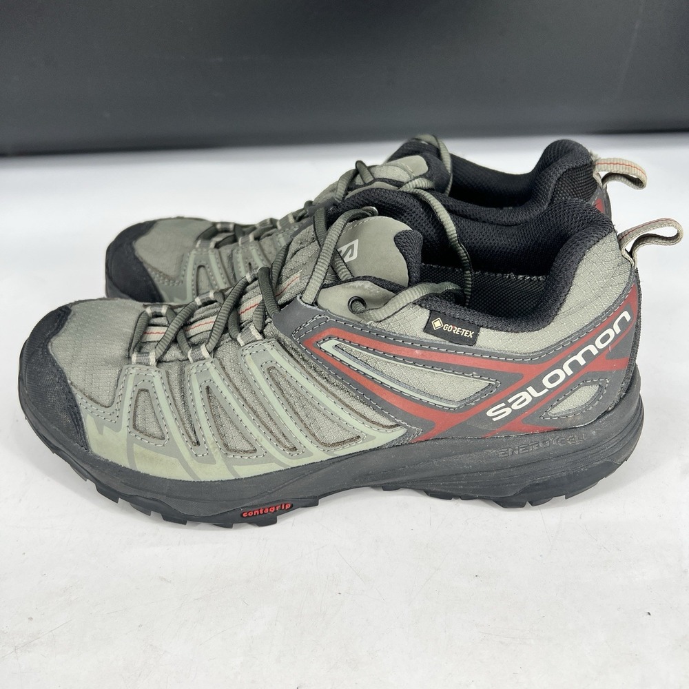 Salomon X Crest GTX Hiking Shoe Men's Size 8 Water Resistant Trail Green